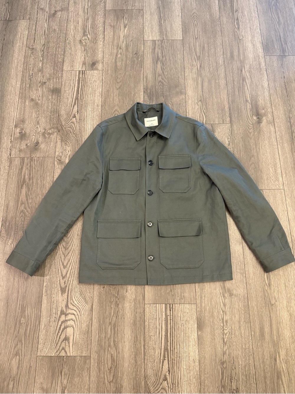 Autograph By M&S Grey Khaki Men’s Size: L Utility Field Shirt Jacket NWT
